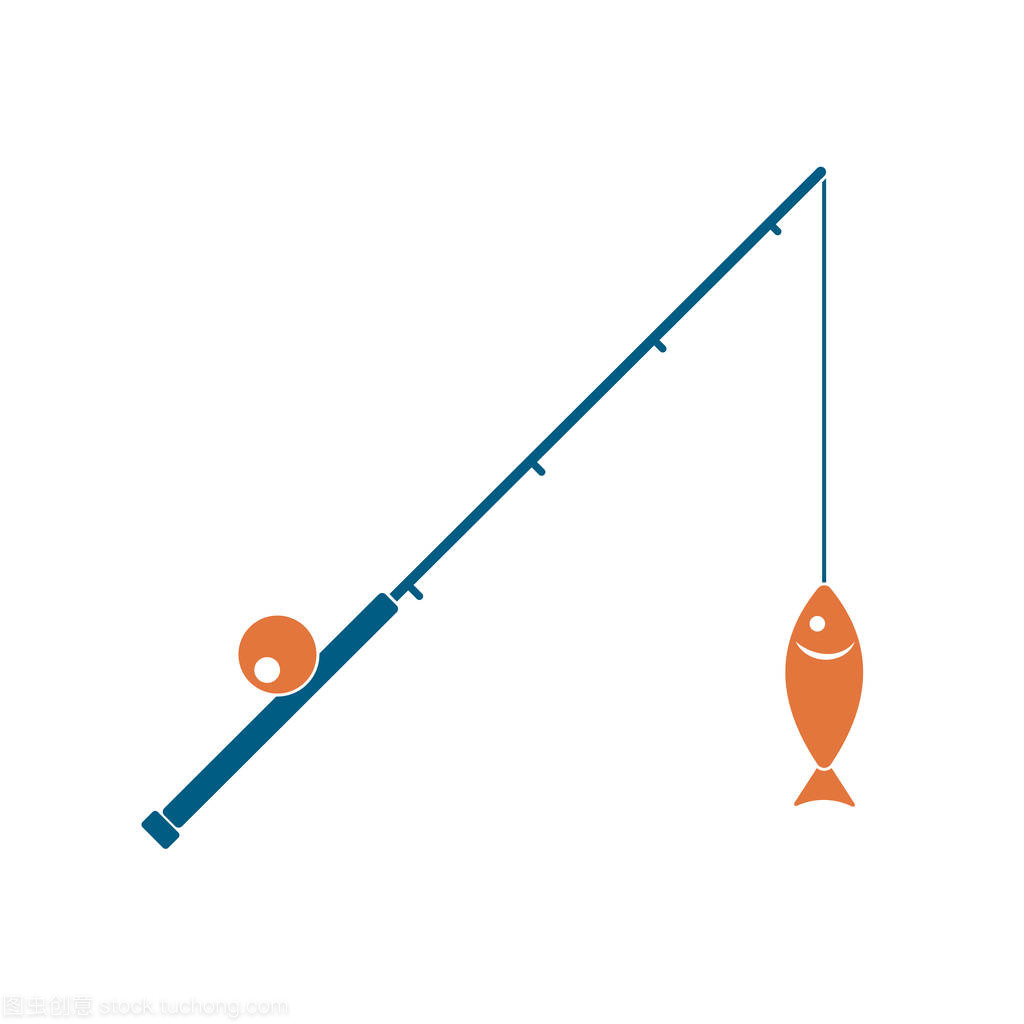 釣魚竿圖標。矢量圖案